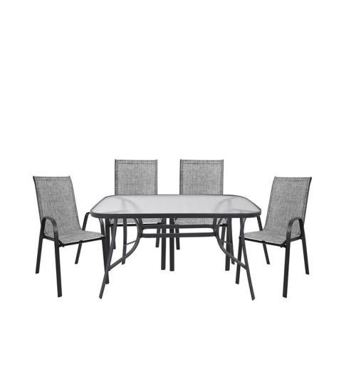 Σετ Βεράντας RIO Μεταλλικό Ανθρακί - Γκρι 